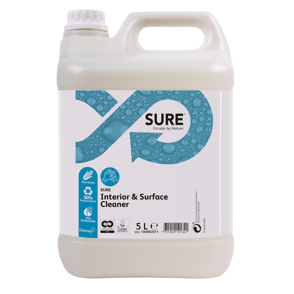 SURE Interior & Surface Cleaner 2x5L - Detergente multiuso.Conforme ai requisiti CAM 2021 in ambito civile e sanitario.