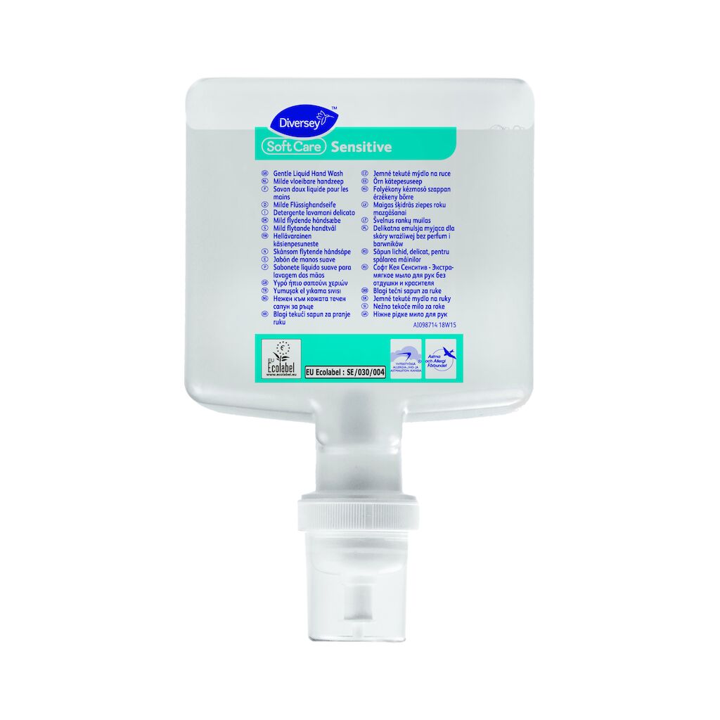 Soft Care Sensitive 4x1.3L - Detergente lavamani liquido delicato.Conforme ai requisiti CAM 2021 in ambito civile e sanitario.