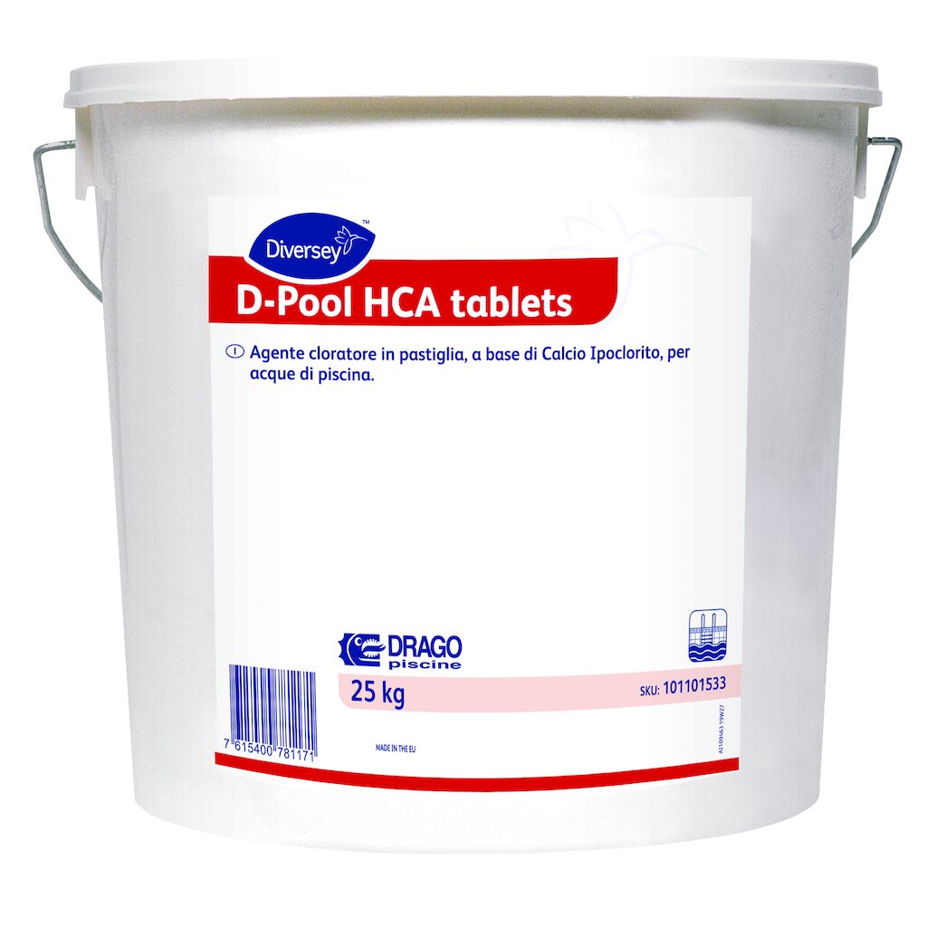 D-Pool HCA tablets 25kg - Agente clorante, a base di calcio ipoclorito in pastiglie