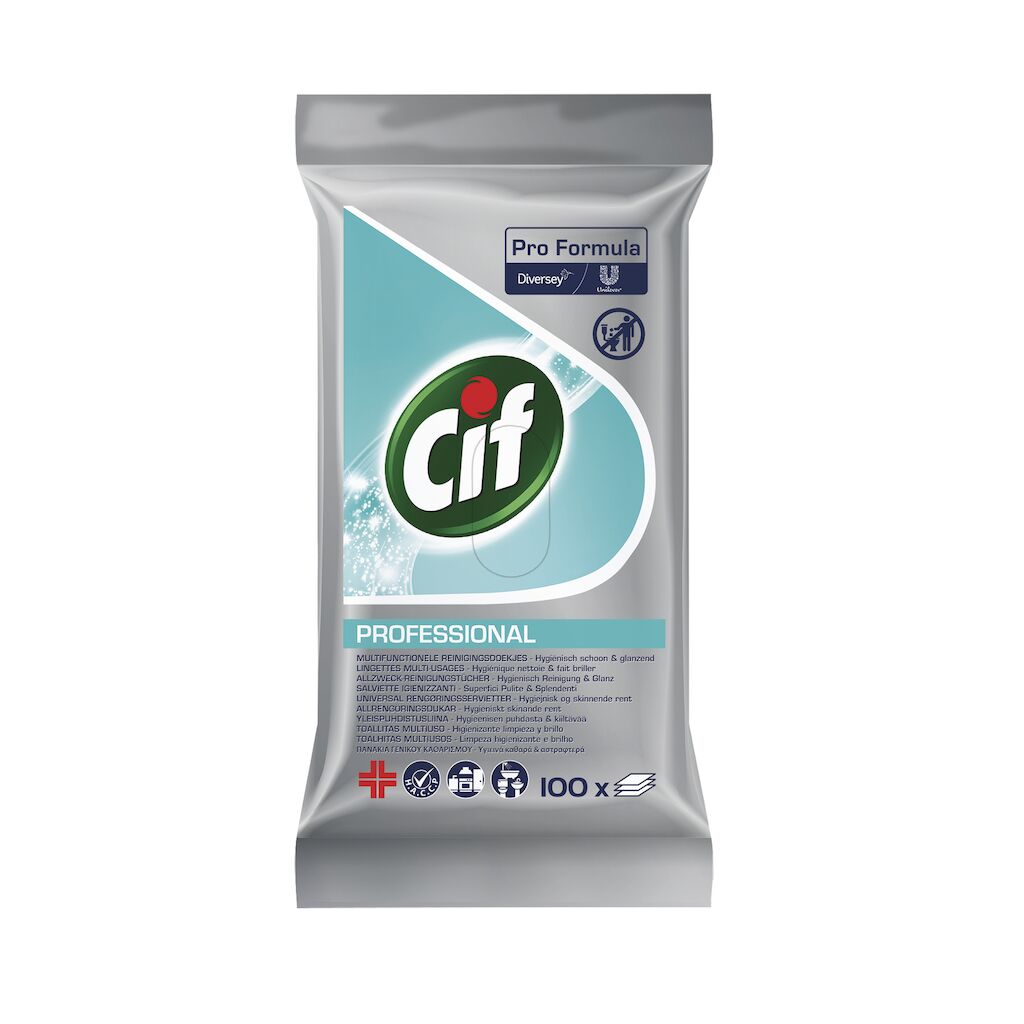 Cif Salviette Igienizzanti 4x100pz - Salviette detergenti e igienizzanti, ideali per la pulizia veloce di tutte le superfici lavabili