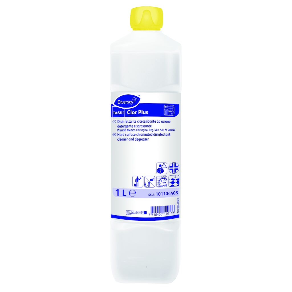 TASKI Clor Plus 6x1L - Disinfettante clorossidante ad azione detergente e sgrassante - virucida - Presidio Medico Chirurgico Reg. Min. Sal. N. 20487