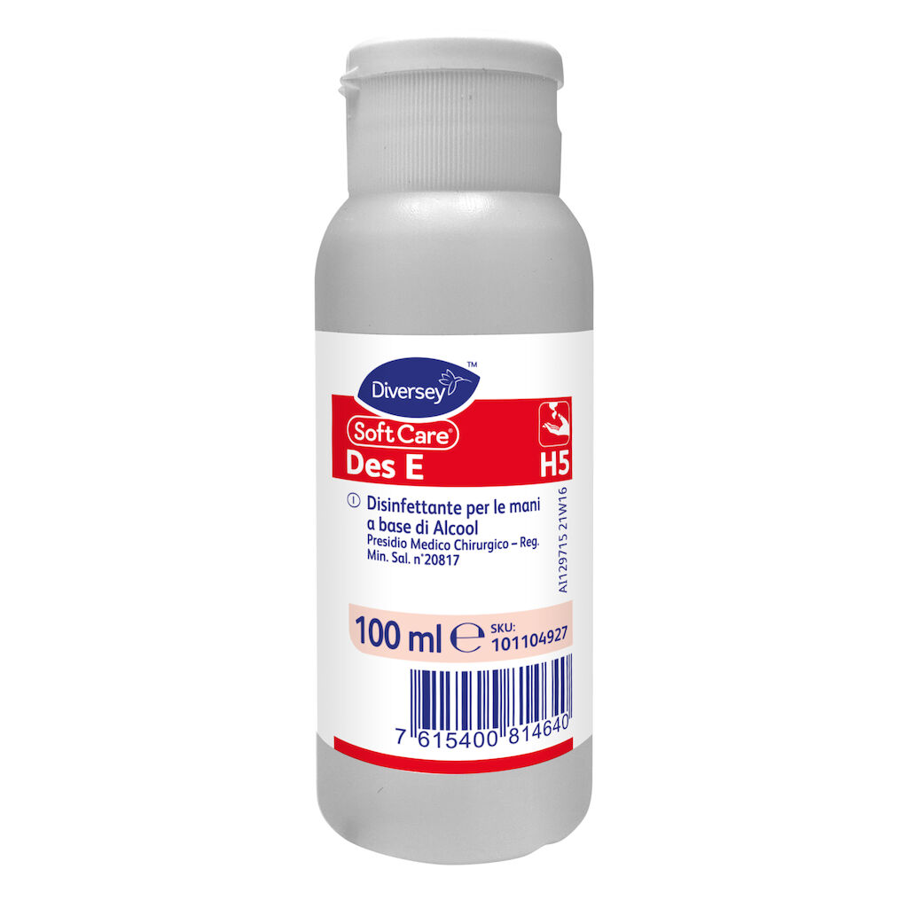 Soft Care Des E H5 50x0.1L - Gel disinfettante per le mani a base di alcol - Registrazione Ministero della Salute n. 20817