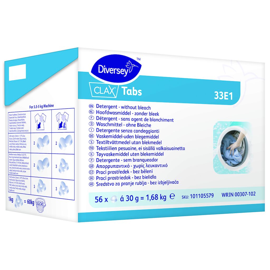 Clax Tabs 33E1 56pz - Detergente in pastiglie per tessuti – privo di candeggianti