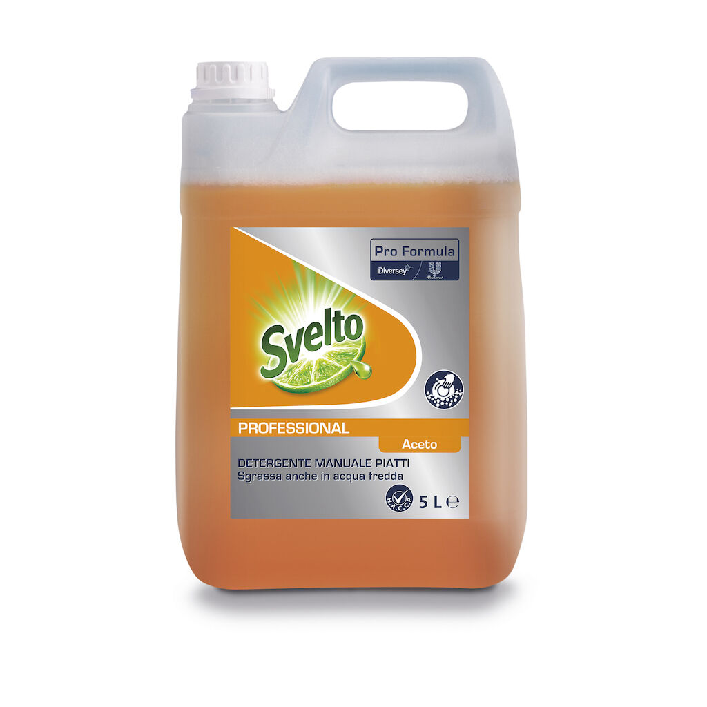 Svelto Più Aceto  2x5L - Detergente liquido concentrato per il lavaggio manuale delle stoviglie, al profumo di aceto
