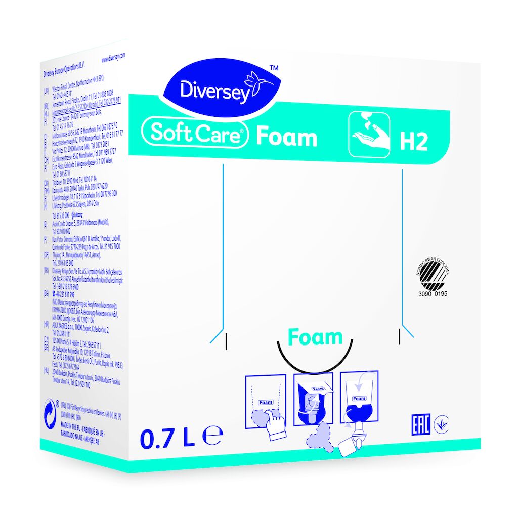 Soft Care Foam H2 6x0.7L - Detergente per le mani in schiuma