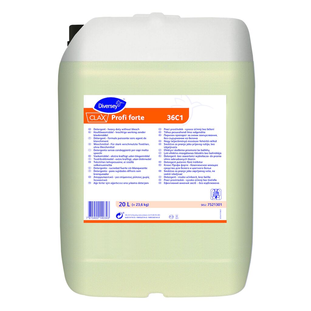 Clax Profi forte 36C1 20L - Detergente liquido strutturato per capi molto sporchi e per acque dure