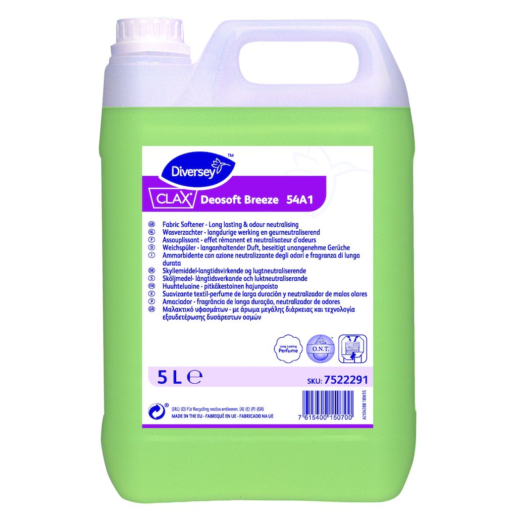 Clax Deosoft Breeze 54A1 2x5L - Ammorbidente - con tecnologia neutralizzante dei cattivi odori