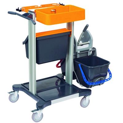 TASKI Mini Trolley Wet 1pz - Postazione di lavoro per la pulizia di aree di dimensioni medio-piccole, che consente di operare con il metodo a doppio secchio, dove l’esigenza della disinfezione è bassa (aree a basso rischio)