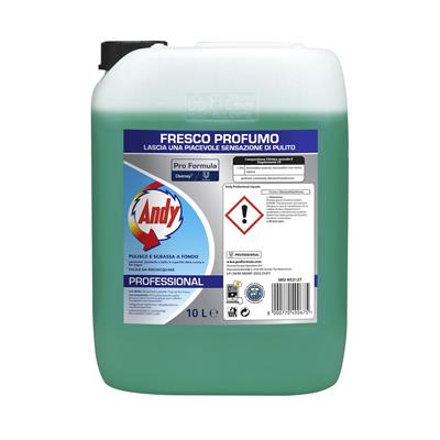 Andy 10L - Detergente ammoniacale per superfici dure resistenti all’acqua